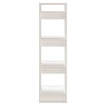 vidaXL Bibliotecă/Separator cameră, alb, 41x35x125 cm, lemn masiv pin vidaXL Bibliotecă/Separator cameră, alb, 41x35x125 cm, lemn masiv pin