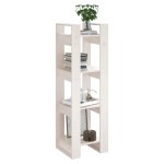 vidaXL Bibliotecă/Separator cameră, alb, 41x35x125 cm, lemn masiv pin vidaXL Bibliotecă/Separator cameră, alb, 41x35x125 cm, lemn masiv pin