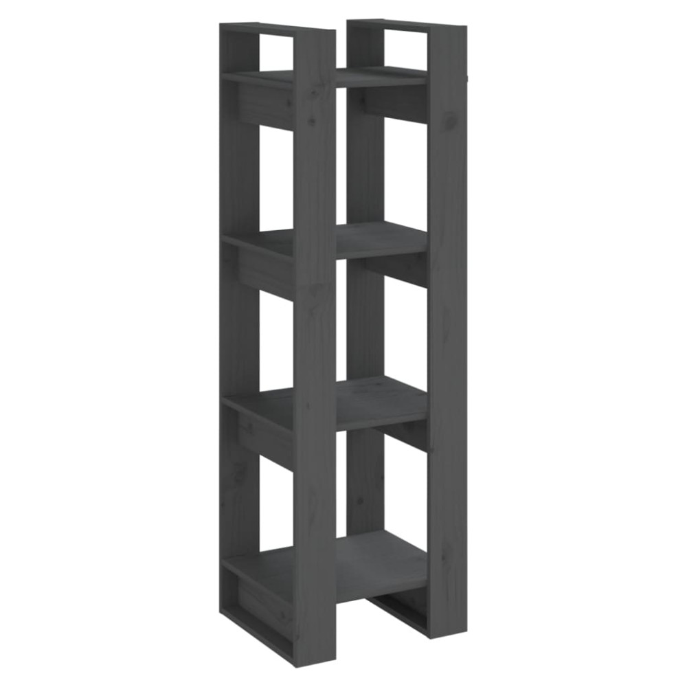 vidaXL Bibliotecă/Separator cameră, gri, 41x35x125 cm, lemn masiv pin