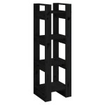 vidaXL Bibliotecă/Separator cameră negru 41x35x125 cm lemn masiv pin