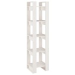vidaXL Bibliotecă/Separator cameră, alb, 41x35x160 cm, lemn masiv pin