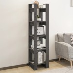 vidaXL Bibliotecă/Separator cameră, gri, 41x35x160 cm, lemn masiv pin vidaXL Bibliotecă/Separator cameră, gri, 41x35x160 cm, lemn masiv pin