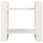 vidaXL Bibliotecă/Separator cameră, alb, 60x35x57 cm, lemn masiv pin