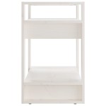 vidaXL Bibliotecă/Separator cameră, alb, 60x35x57 cm, lemn masiv pin