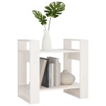 vidaXL Bibliotecă/Separator cameră, alb, 60x35x57 cm, lemn masiv pin