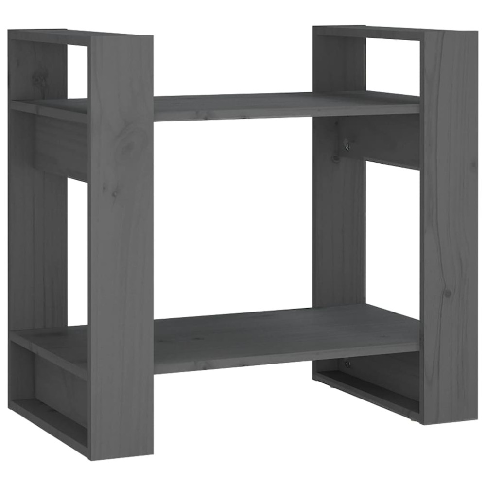 vidaXL Bibliotecă/Separator cameră, gri, 60x35x57 cm, lemn masiv pin