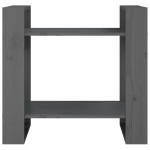 vidaXL Bibliotecă/Separator cameră, gri, 60x35x57 cm, lemn masiv pin vidaXL Bibliotecă/Separator cameră, gri, 60x35x57 cm, lemn masiv pin