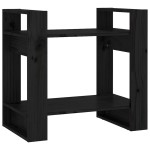 vidaXL Bibliotecă/Separator cameră negru 60x35x57 cm lemn masiv pin