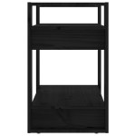 vidaXL Bibliotecă/Separator cameră negru 60x35x57 cm lemn masiv pin
