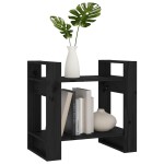 vidaXL Bibliotecă/Separator cameră negru 60x35x57 cm lemn masiv pin