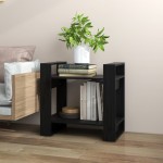 vidaXL Bibliotecă/Separator cameră negru 60x35x57 cm lemn masiv pin