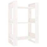 vidaXL Bibliotecă/Separator cameră, alb,60x35x91 cm, lemn masiv pin