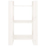 vidaXL Bibliotecă/Separator cameră, alb,60x35x91 cm, lemn masiv pin