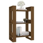 vidaXL Bibliotecă/Separator cameră, maro miere, 60x35x91 cm lemn pin vidaXL Bibliotecă/Separator cameră, maro miere, 60x35x91 cm lemn pin