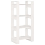 vidaXL Bibliotecă/Separator cameră,alb, 60x35x125 cm, lemn masiv pin vidaXL Bibliotecă/Separator cameră,alb, 60x35x125 cm, lemn masiv pin