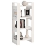 vidaXL Bibliotecă/Separator cameră,alb, 60x35x125 cm, lemn masiv pin vidaXL Bibliotecă/Separator cameră,alb, 60x35x125 cm, lemn masiv pin