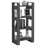 vidaXL Bibliotecă/Separator cameră,gri, 60x35x125 cm, lemn masiv pin vidaXL Bibliotecă/Separator cameră,gri, 60x35x125 cm, lemn masiv pin