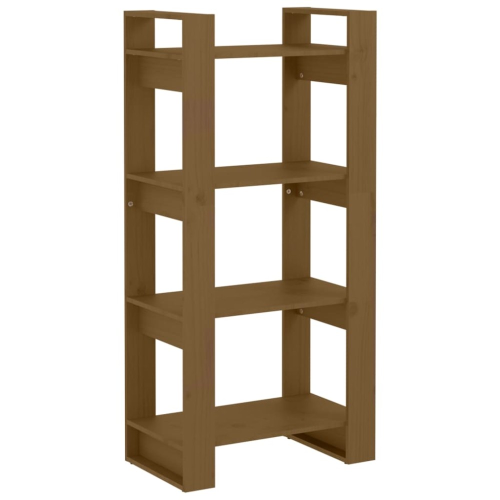 vidaXL Bibliotecă/Separator cameră maro miere 60x35x125 cm lemn masiv