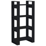 vidaXL Bibliotecă/Separator cameră,negru, 60x35x125 cm, lemn masiv pin vidaXL Bibliotecă/Separator cameră,negru, 60x35x125 cm, lemn masiv pin