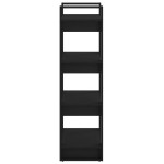 vidaXL Bibliotecă/Separator cameră,negru, 60x35x125 cm, lemn masiv pin vidaXL Bibliotecă/Separator cameră,negru, 60x35x125 cm, lemn masiv pin