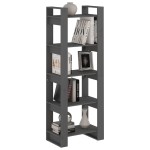 vidaXL Bibliotecă/Separator cameră, gri, 60x35x160 cm, lemn masiv vidaXL Bibliotecă/Separator cameră, gri, 60x35x160 cm, lemn masiv