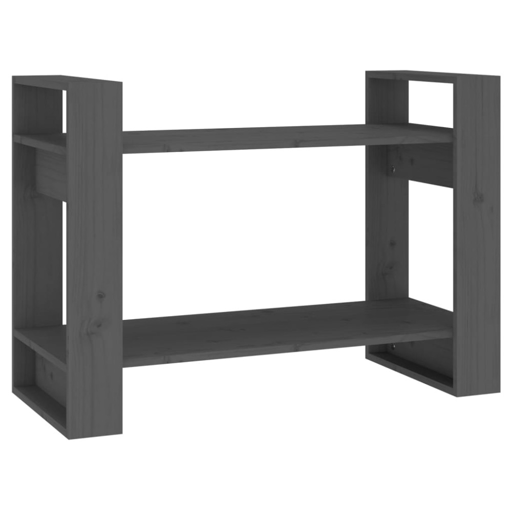 vidaXL Bibliotecă/Separator cameră, gri, 80x35x56,5 cm, lemn masiv pin
