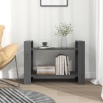 vidaXL Bibliotecă/Separator cameră, gri, 80x35x56,5 cm, lemn masiv pin vidaXL Bibliotecă/Separator cameră, gri, 80x35x56,5 cm, lemn masiv pin