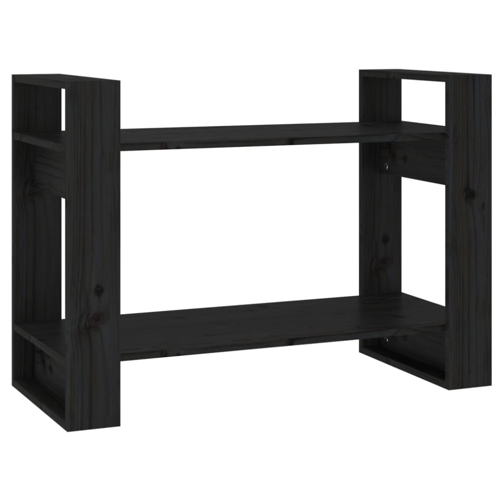 vidaXL Bibliotecă/Separator cameră negru 80x35x56,5 cm lemn masiv pin