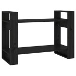 vidaXL Bibliotecă/Separator cameră negru 80x35x56,5 cm lemn masiv pin