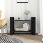vidaXL Bibliotecă/Separator cameră negru 80x35x56,5 cm lemn masiv pin