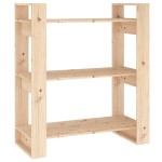 vidaXL Bibliotecă/Separator cameră, 80x35x91 cm, lemn masiv de pin vidaXL Bibliotecă/Separator cameră, 80x35x91 cm, lemn masiv de pin