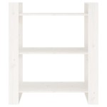 vidaXL Bibliotecă/Separator cameră, alb, 80x35x91 cm, lemn masiv pin