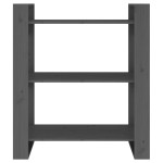 vidaXL Bibliotecă/Separator cameră, gri, 80x35x91 cm, lemn masiv pin