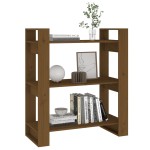 vidaXL Bibliotecă/Separator cameră, maro miere, 80x35x91 cm, lemn pin vidaXL Bibliotecă/Separator cameră, maro miere, 80x35x91 cm, lemn pin