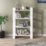 vidaXL Bibliotecă/Separator cameră, alb, 80x35x125 cm, lemn masiv pin