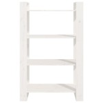 vidaXL Bibliotecă/Separator cameră, alb, 80x35x125 cm, lemn masiv pin