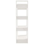 vidaXL Bibliotecă/Separator cameră, alb, 80x35x125 cm, lemn masiv pin