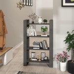 vidaXL Bibliotecă/Separator cameră, gri, 80x35x125 cm, lemn masiv pin vidaXL Bibliotecă/Separator cameră, gri, 80x35x125 cm, lemn masiv pin