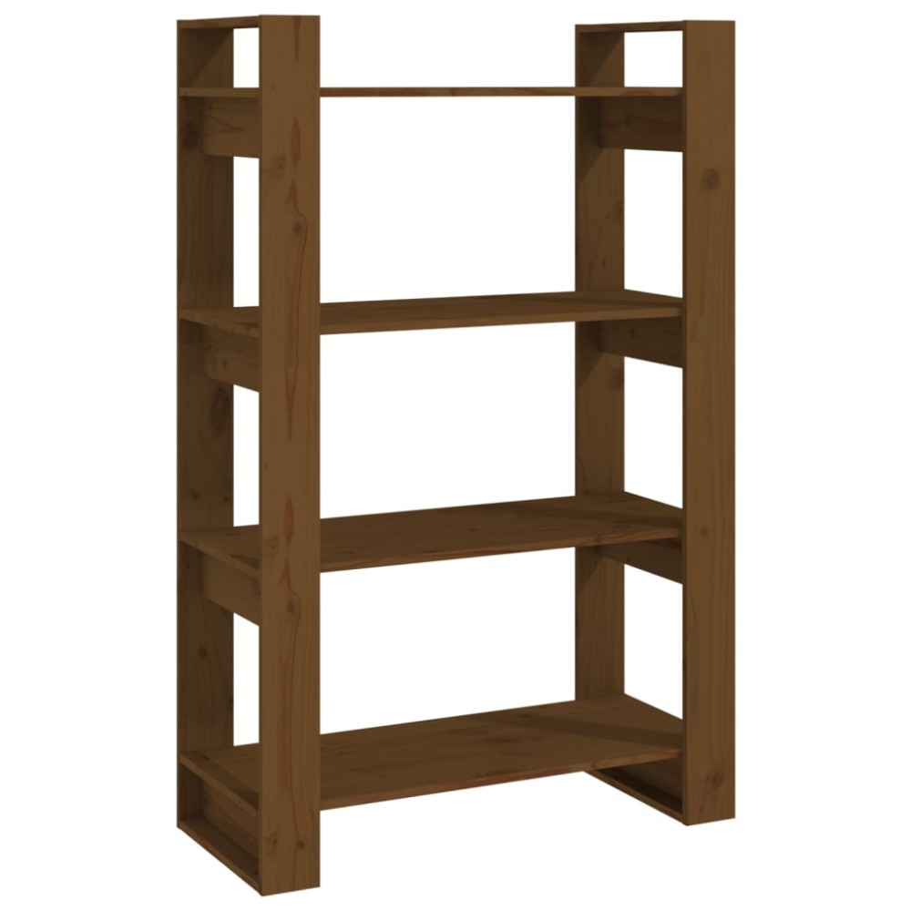 vidaXL Bibliotecă/Separator cameră maro miere 80x35x125 cm lemn masiv