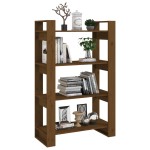 vidaXL Bibliotecă/Separator cameră maro miere 80x35x125 cm lemn masiv vidaXL Bibliotecă/Separator cameră maro miere 80x35x125 cm lemn masiv