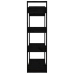 vidaXL Bibliotecă/Separator cameră negru 80x35x125 cm lemn masiv pin vidaXL Bibliotecă/Separator cameră negru 80x35x125 cm lemn masiv pin