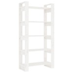 vidaXL Bibliotecă/Separator cameră, alb, 80x35x160 cm, lemn masiv pin