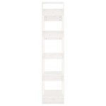 vidaXL Bibliotecă/Separator cameră, alb, 80x35x160 cm, lemn masiv pin