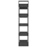 vidaXL Bibliotecă/Separator cameră, gri, 80x35x160 cm, lemn masiv pin vidaXL Bibliotecă/Separator cameră, gri, 80x35x160 cm, lemn masiv pin