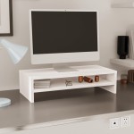 vidaXL Stand pentru monitor, alb, 50x24x13 cm, lemn masiv de pin