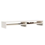 vidaXL Stand pentru monitor, alb, 100x24x13 cm, lemn masiv de pin