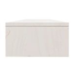 vidaXL Stand pentru monitor, alb, 100x24x13 cm, lemn masiv de pin