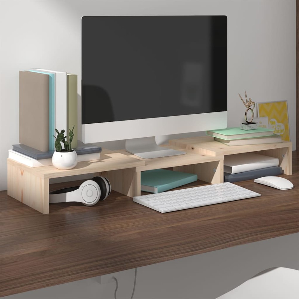 vidaXL Stand pentru monitor, 60x24x10,5 cm, lemn masiv de pin