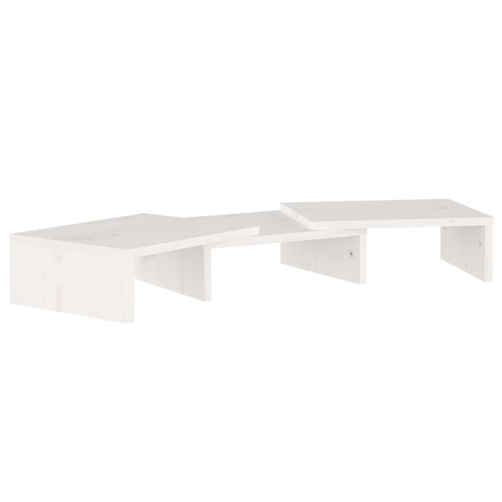 vidaXL Stand pentru monitor, alb, 60x24x10,5 cm, lemn masiv de pin