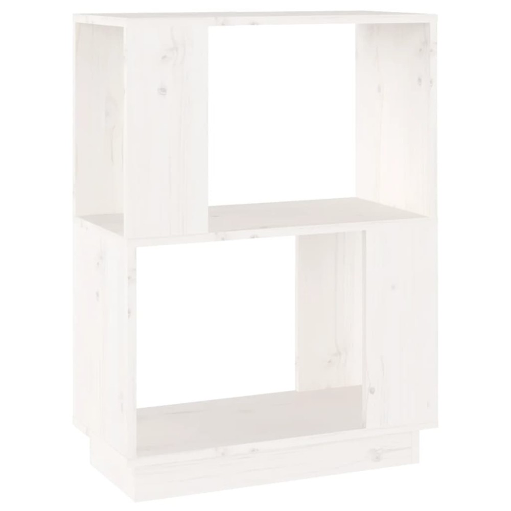 vidaXL Bibliotecă/Separator cameră, alb, 51x25x70 cm lemn masiv pin